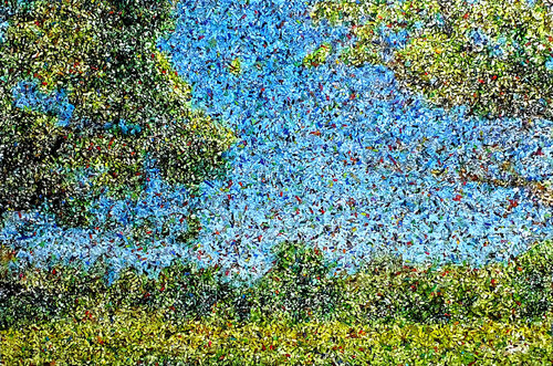 Near Pescara River - 02 - (n.516) - "@ the River" series de Alessio Mazzarulli, Pintura a la venta en Singulart