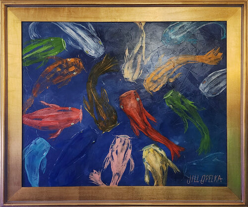 Blaue Koi von Jill Opelka, Malerei kaufen auf Singulart