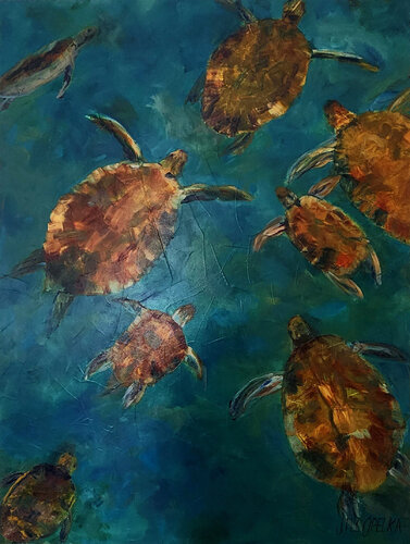 Turtles de Jill Opelka, Pintura a la venta en Singulart