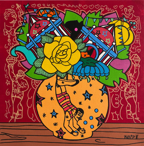 It’s Showtime (circus, 1920s, 1930s, entertainment) van Philip Verhoeven, Schilderij te koop op Singulart