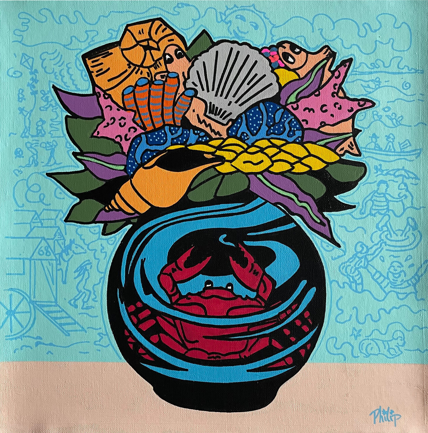 Summertime (James Ensor, crabs, summer colors) Philip Verhoeven