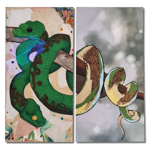 Serpent Diptych de Amy Young, Pintura a la venta en Singulart