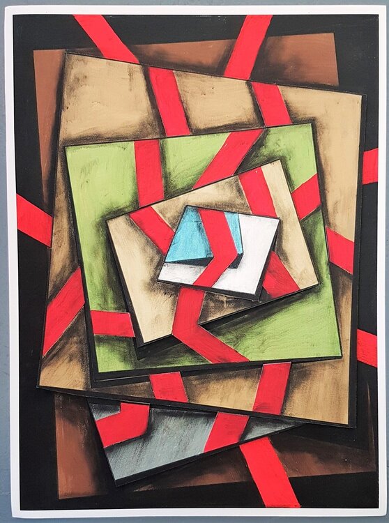 Geometric Composition #3 (3D-construction, Op Art, Lyonel Feininger) Eduard Diem