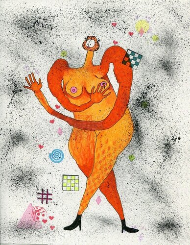 Garfield Gets Touchy di Olivia Gibb, Opera su carta in vendita su Singulart