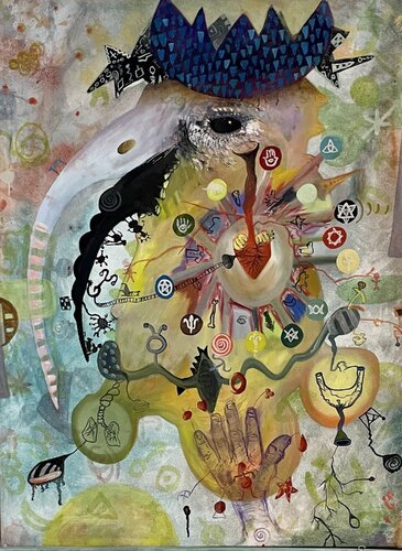 Yoni (Hummingbird, Portrait, Storytelling, Oil Painting) von Joseph Broghammer, Malerei kaufen auf Singulart