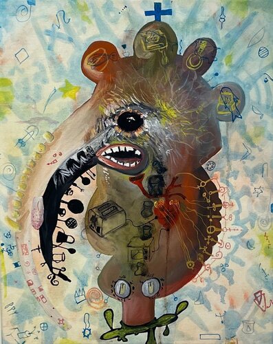 The Traveling Deity (Hummingbird, Portrait, Storytelling, Oil Painting) by Joseph Broghammer, Painting for Sale on Singulart