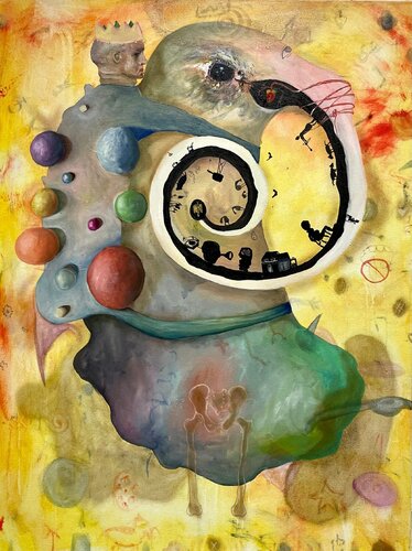 My Problems Hump (Hummingbird, Portrait, Storytelling, Oil Painting) von Joseph Broghammer, Malerei kaufen auf Singulart