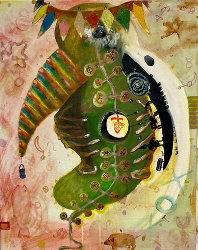 Luck Memory (Hummingbird, Portrait, Storytelling, Oil Painting) van Joseph Broghammer, Schilderij te koop op Singulart