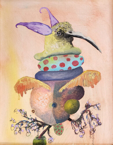 Wee One 12 (Hummingbird, Portrait, Storytelling, Oil Painting) van Joseph Broghammer, Schilderij te koop op Singulart