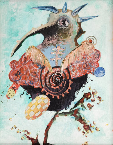 Wee One 13 (Hummingbird, Portrait, Storytelling, Oil Painting) van Joseph Broghammer, Schilderij te koop op Singulart