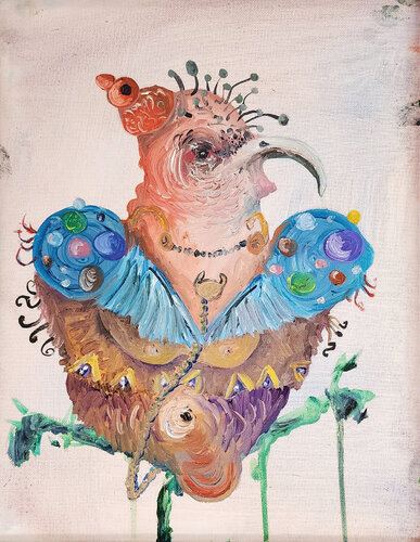Wee One 8 (Hummingbird, Portrait, Storytelling, Oil Painting) van Joseph Broghammer, Schilderij te koop op Singulart
