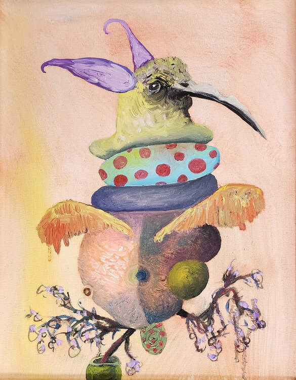Wee One 12 (Hummingbird, Portrait, Storytelling, Oil Painting) Joseph Broghammer