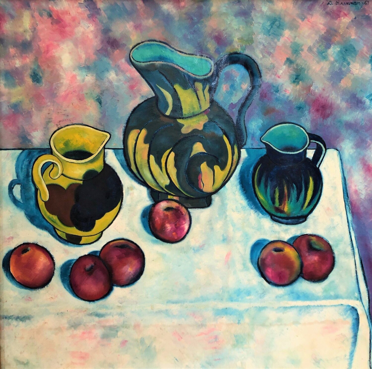 Pitcher and Apples Daniel Brennan Originalgemälde zu verkaufen