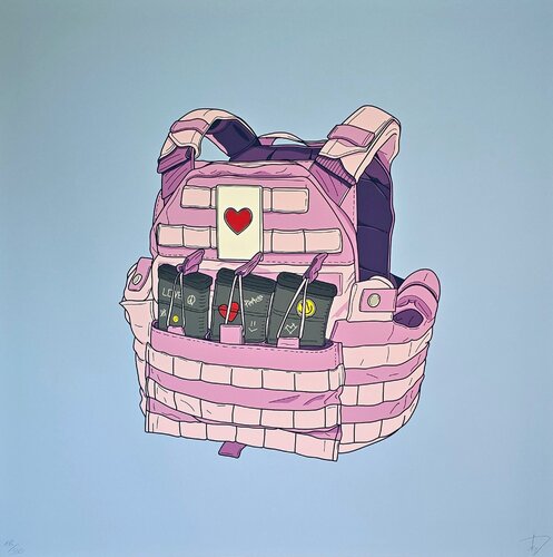 Tactical Vest Seen Through Rose-Colored Glasses by Jan-Frederic Frey, 版画 for Sale on Singulart