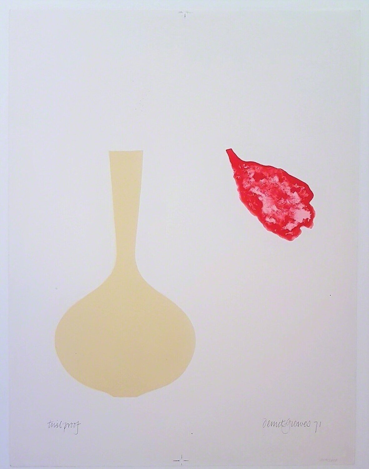 Bottleneck Vase with Falling Petal Derrick Greaves Stampa in vendita