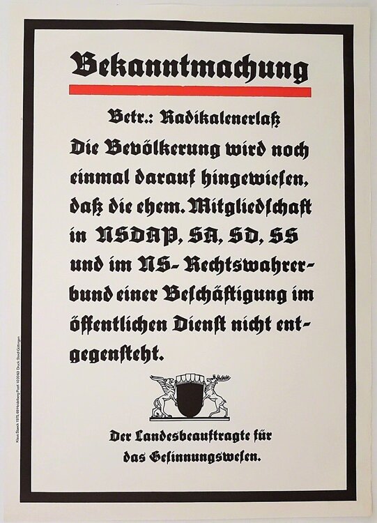 Bekanntmachung Klaus Staeck