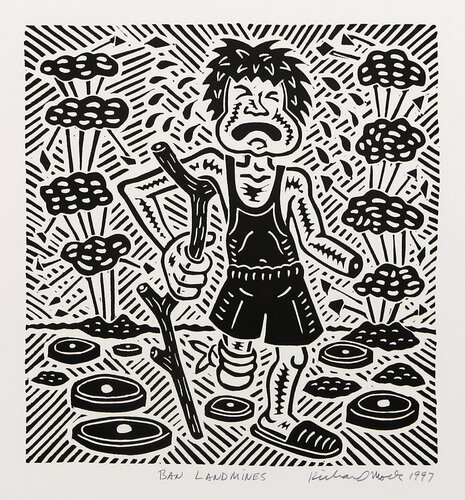 Ban Landmines de Richard Mock, Impresión a la venta en Singulart