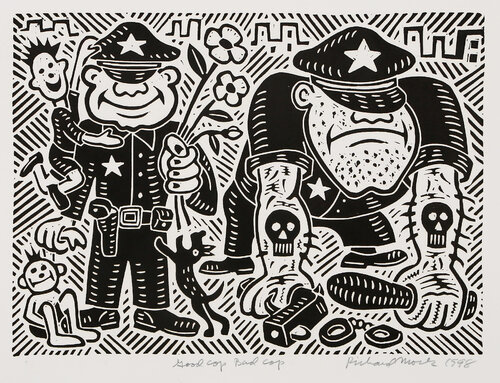 Good Cop Bad Cop de Richard Mock, Impresión a la venta en Singulart