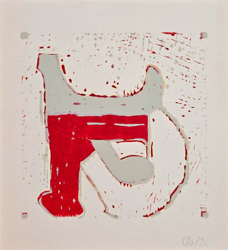Untitled (XX) (Abstract, Red, Grey) von Barbara Keidel, Druck kaufen auf Singulart