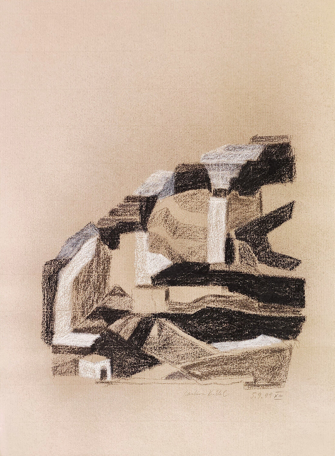 Untitled (XIII) (Abstract vs. Figurative, Landscape, Pastel) Barbara Keidel
