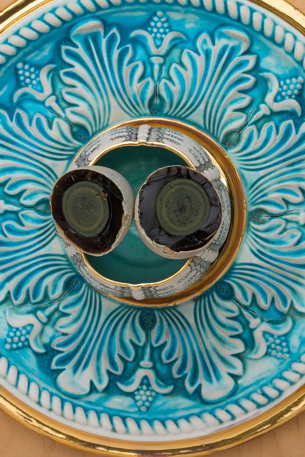 Memento Mori - Cake Stand, Cup & Rotten Egg Melanie Sherman