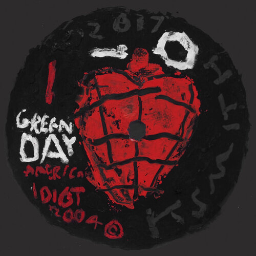 Green Day - American Idiot (Record Label, Ticket Stubs, Setlists, Contemporary Pop Art, Music-based, Grammy) van Kerry Smith, Schilderij te koop op Singulart
