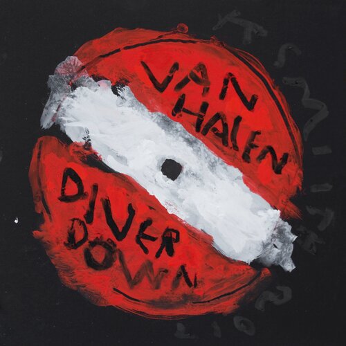 Van Halen - Diver Down (Record Label, Ticket Stubs, Setlists, Contemporary Pop Art, Music-based, Grammy) van Kerry Smith, Schilderij te koop op Singulart