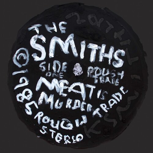 The Smiths - Meat Is Murder (Record Label, Ticket Stubs, Setlists, Contemporary Pop Art, Music-based, Grammy) van Kerry Smith, Schilderij te koop op Singulart