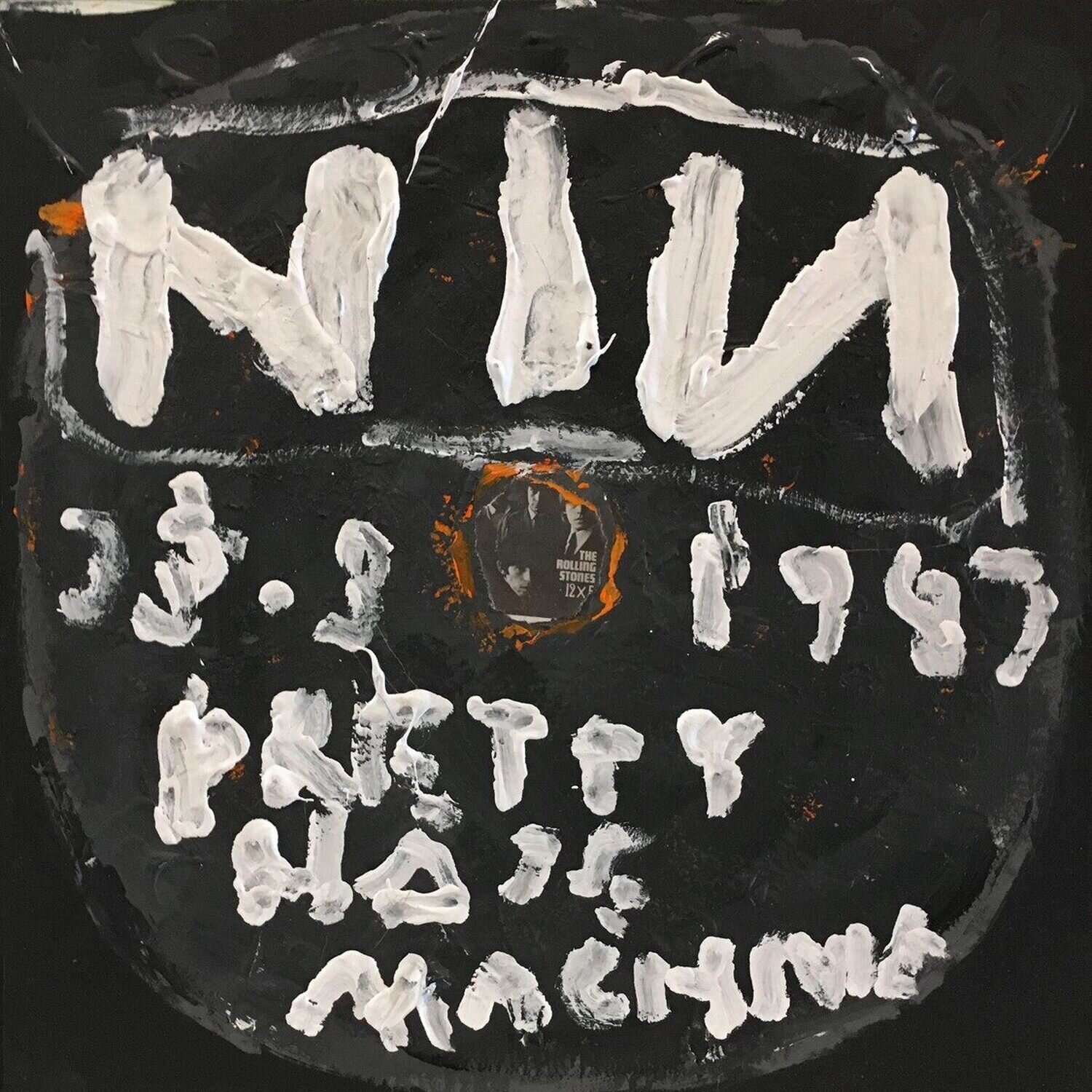 Nine Inch Nails - Pretty Hate Machine (Record Label, Ticket Stubs, Setlists, Contemporary Pop Art, Music-based, Grammy) Kerry Smith Originalgemälde zu verkaufen