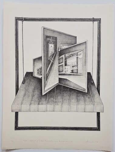 Two Opposing Views Meet (Zwei entgegengesetzte Betrachtungen begegnen sich) di Gerhard Andrées, Stampa in vendita su Singulart