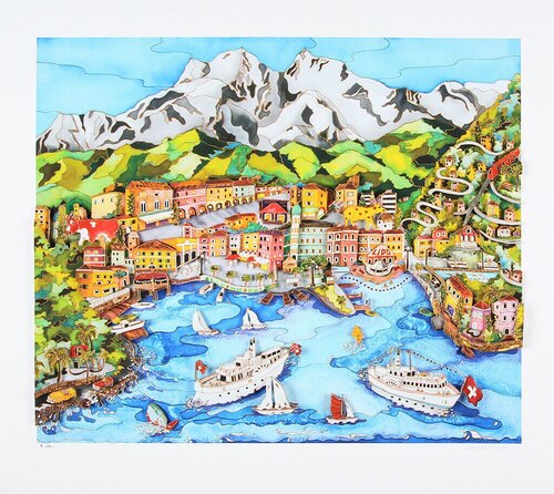 Lugano (Switzerland, James Rizzi) van Linnea Pergola, Afdruk te koop op Singulart