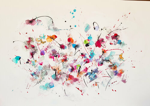 floating in colors di Simone Monney, Pittura in vendita su Singulart