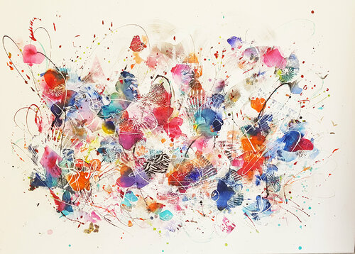 exotic birds di Simone Monney, Pittura in vendita su Singulart