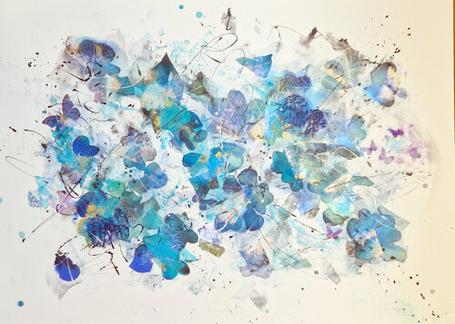 Blue in the blues von Simone Monney, Malerei kaufen auf Singulart