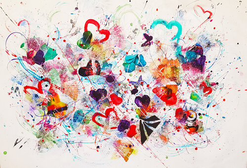 be my Valentine di Simone Monney, Pittura in vendita su Singulart