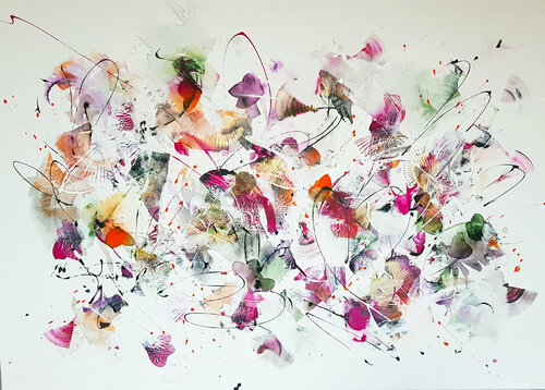 flower garden di Simone Monney, Pittura in vendita su Singulart