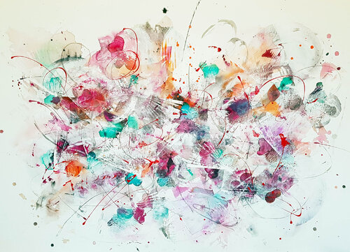 being sentimental 2 van Simone Monney, Schilderij te koop op Singulart