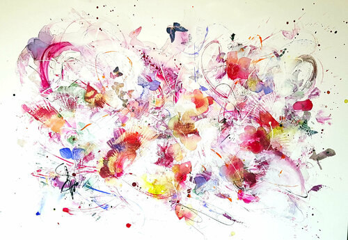 singing birds van Simone Monney, Schilderij te koop op Singulart