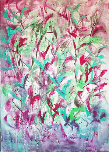 flamants roses van Simone Monney, Schilderij te koop op Singulart