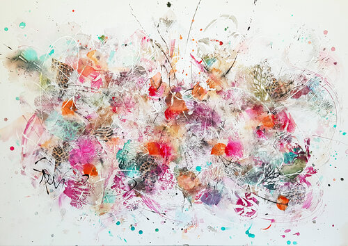 mystère dans la savanne van Simone Monney, Schilderij te koop op Singulart