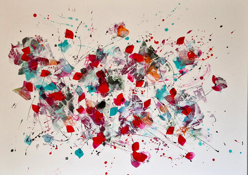pétales de coquelicots by Simone Monney, Painting for Sale on Singulart