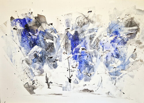 envol hivernal di Simone Monney, Pittura in vendita su Singulart