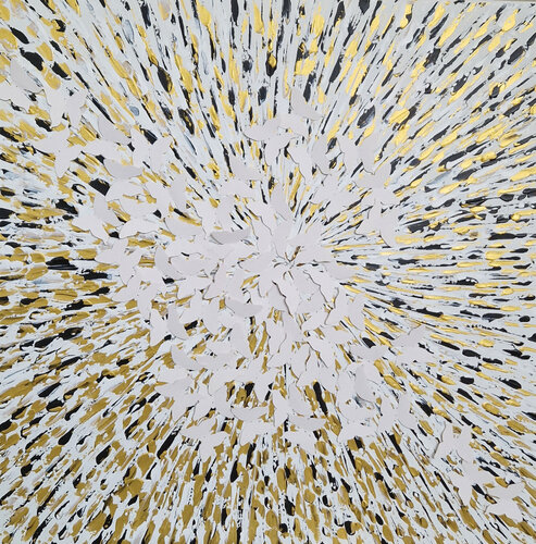 éclat d'oré van Simone Monney, Schilderij te koop op Singulart