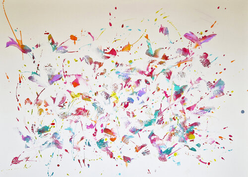 chants d'oiseaux van Simone Monney, Schilderij te koop op Singulart