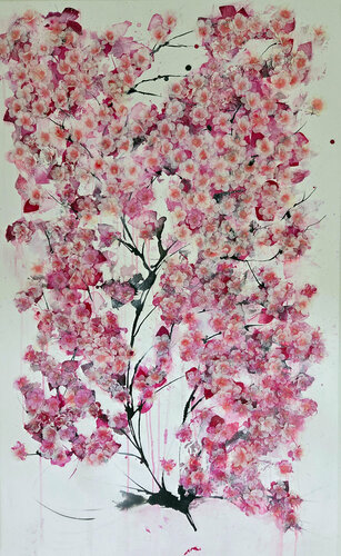 cerisier en fleur van Simone Monney, Schilderij te koop op Singulart