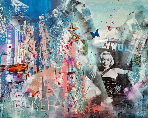 Maryline being happy van Simone Monney, Schilderij te koop op Singulart