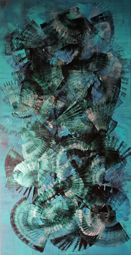 Dive in the Caribbean Sea di Simone Monney, Pittura in vendita su Singulart
