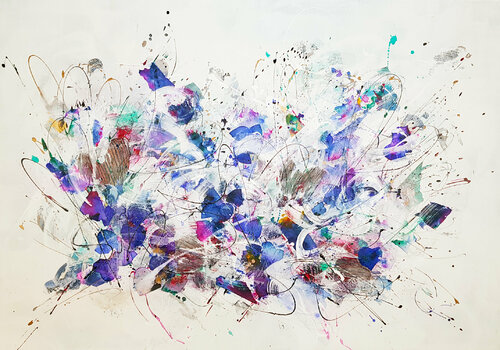 escape into the blues di Simone Monney, Pittura in vendita su Singulart