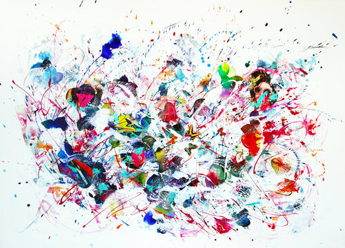 follow the butterflies van Simone Monney, Schilderij te koop op Singulart