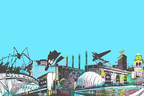 Iconic KC - Mash up of Kansas City Icons by Katrina Revenaugh, Print for Sale on Singulart